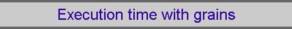 Execution time with grains