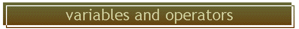 variables and operators